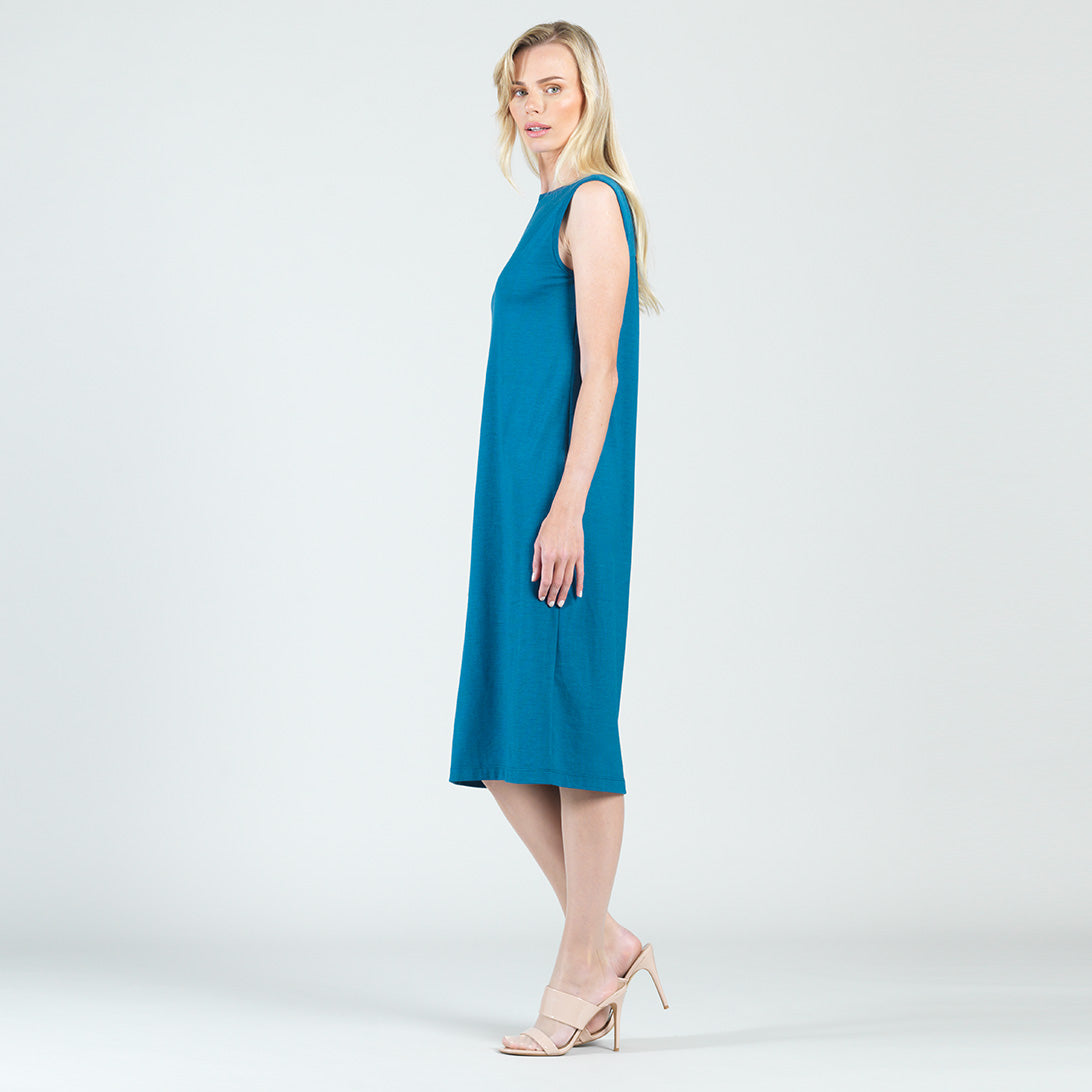 Clara Sunwoo Sale - Modal Cotton - Reversible Cut Out Midi Dress - Teal - Final Sale!