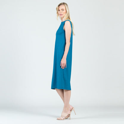 Clara Sunwoo Sale - Modal Cotton - Reversible Cut Out Midi Dress - Teal - Final Sale!