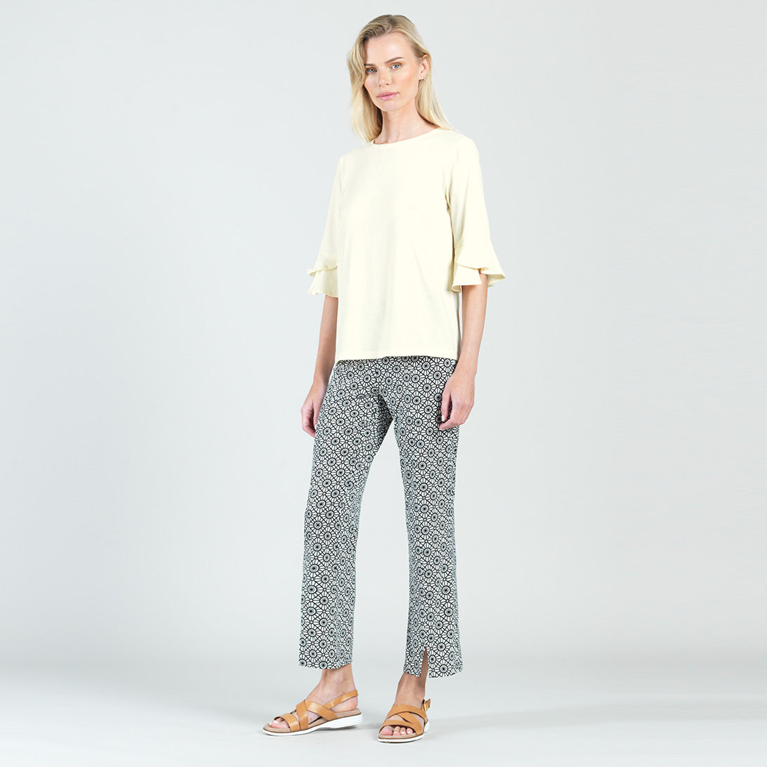 Clara Sunwoo Top Pick - Peach Knit - Tulip Cuff Back Tie Top - Yellow - Final Sale!