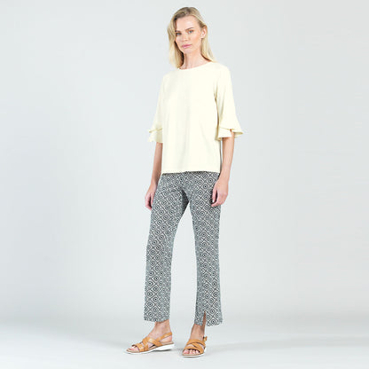 Clara Sunwoo Top Pick - Peach Knit - Tulip Cuff Back Tie Top - Yellow - Final Sale!