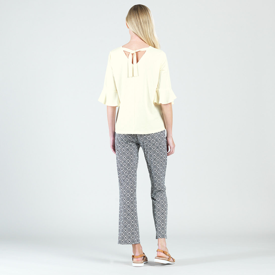Clara Sunwoo Top Pick - Peach Knit - Tulip Cuff Back Tie Top - Yellow - Final Sale!