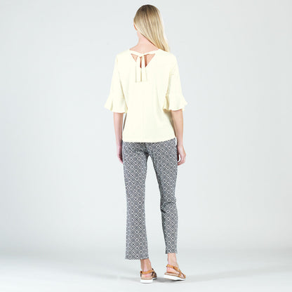 Clara Sunwoo Top Pick - Peach Knit - Tulip Cuff Back Tie Top - Yellow - Final Sale!