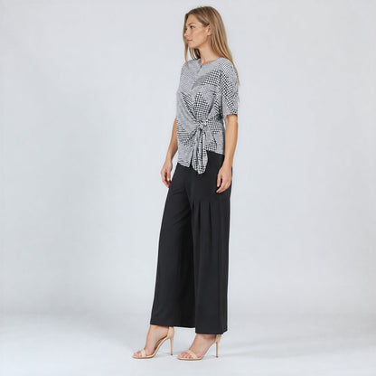 Clara Sunwoo Smart Buy - Side Tie Wrap Top - Houndstooth Grid - Final Sale