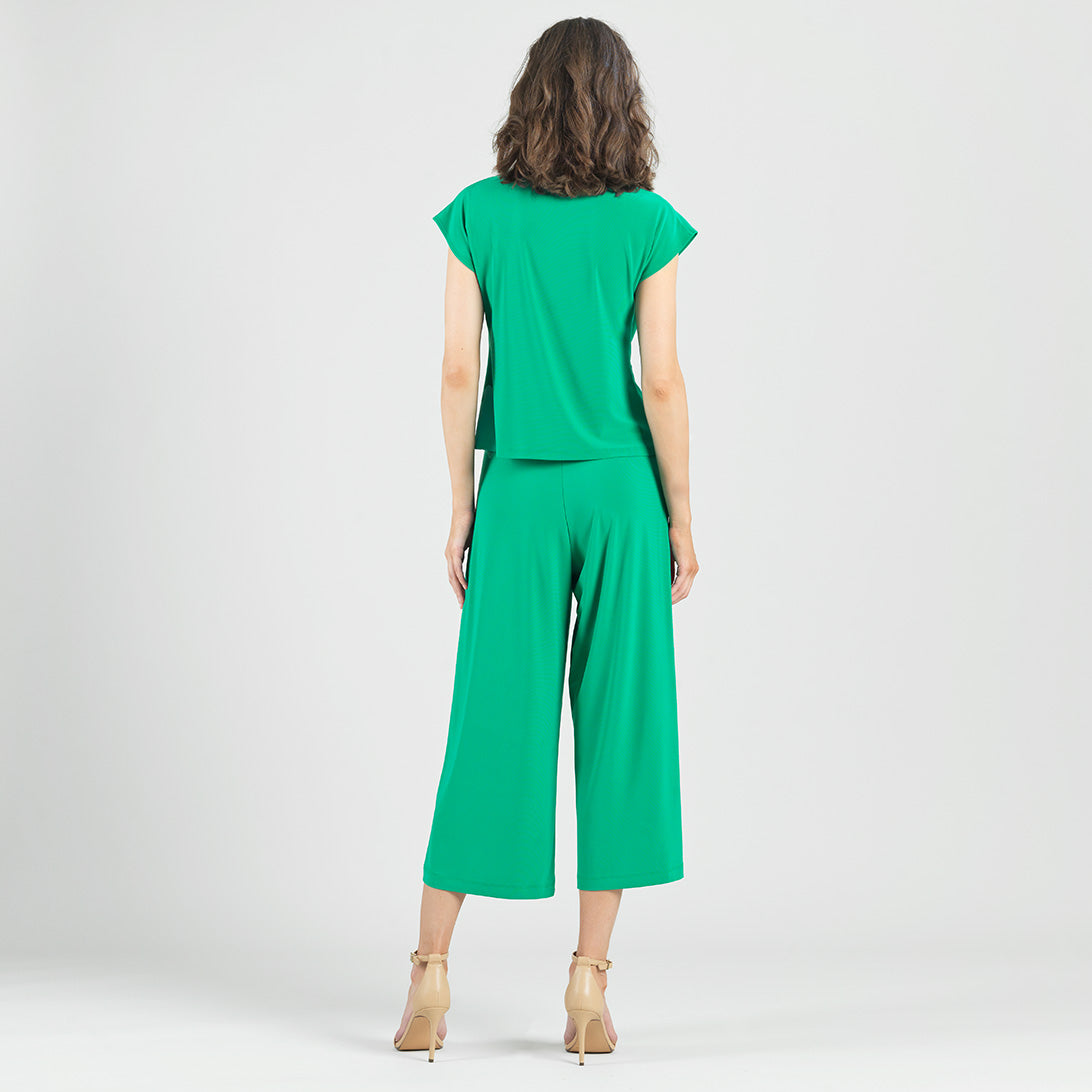 Clara Sunwoo Popular - Drape Neck Loop Front Top - Emerald - Final Sale