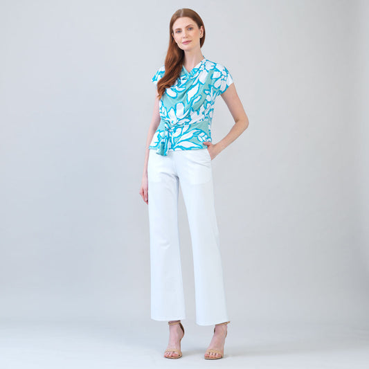 Clara Sunwoo New - Drape Neck Loop Front Top - Paradise Petal - Final Sale