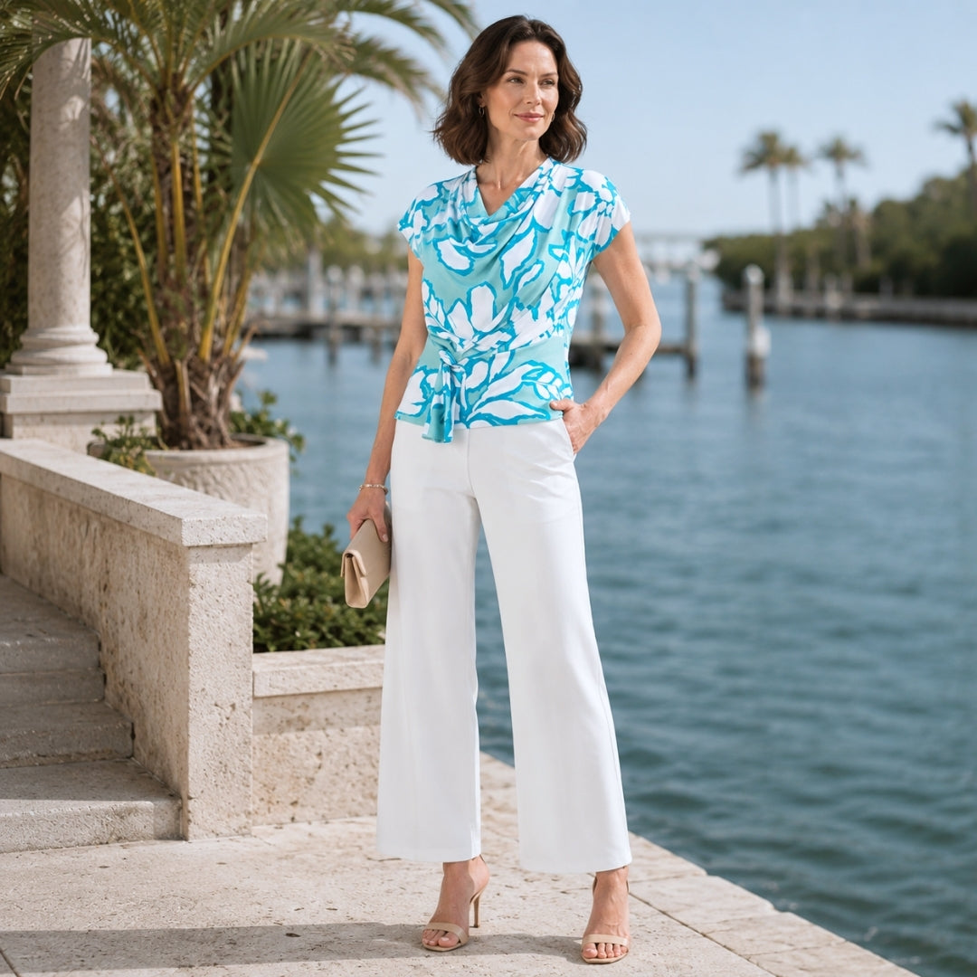 Clara Sunwoo New - Drape Neck Loop Front Top - Paradise Petal - Final Sale