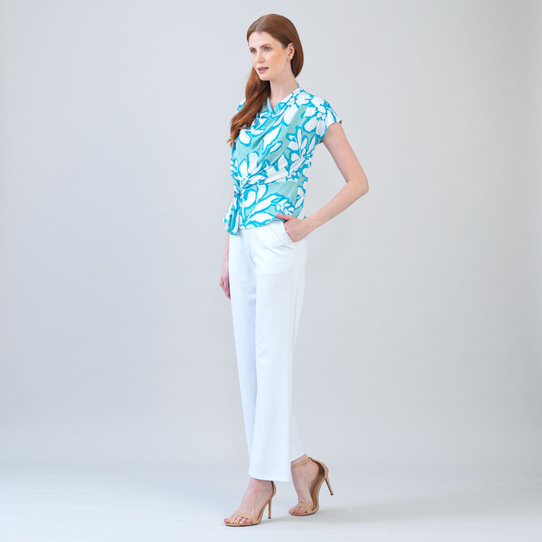 Clara Sunwoo New - Drape Neck Loop Front Top - Paradise Petal - Final Sale