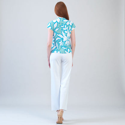 Clara Sunwoo New - Drape Neck Loop Front Top - Paradise Petal - Final Sale