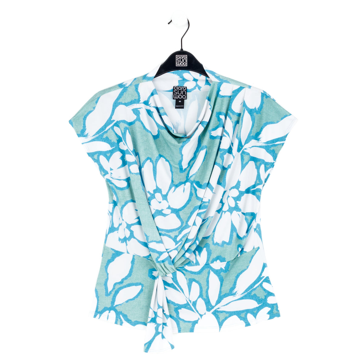 Clara Sunwoo New - Drape Neck Loop Front Top - Paradise Petal - Final Sale