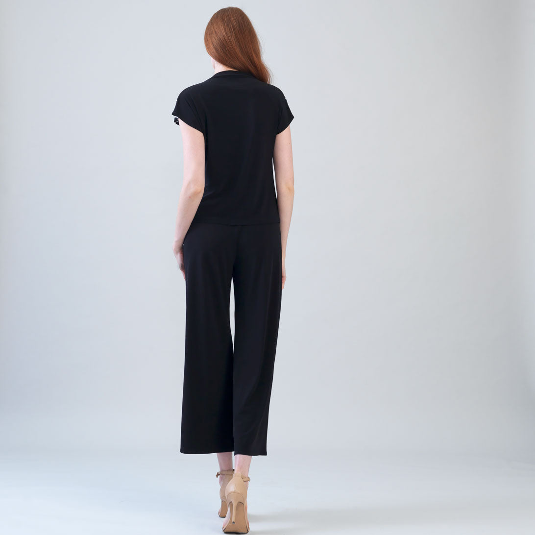 Clara Sunwoo Signature - Crepe Knit - Drape Neck Loop Front Top - Blossom Sketch - Final Sale