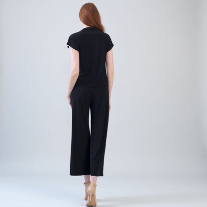 Clara Sunwoo Signature - Crepe Knit - Drape Neck Loop Front Top - Blossom Sketch - Final Sale