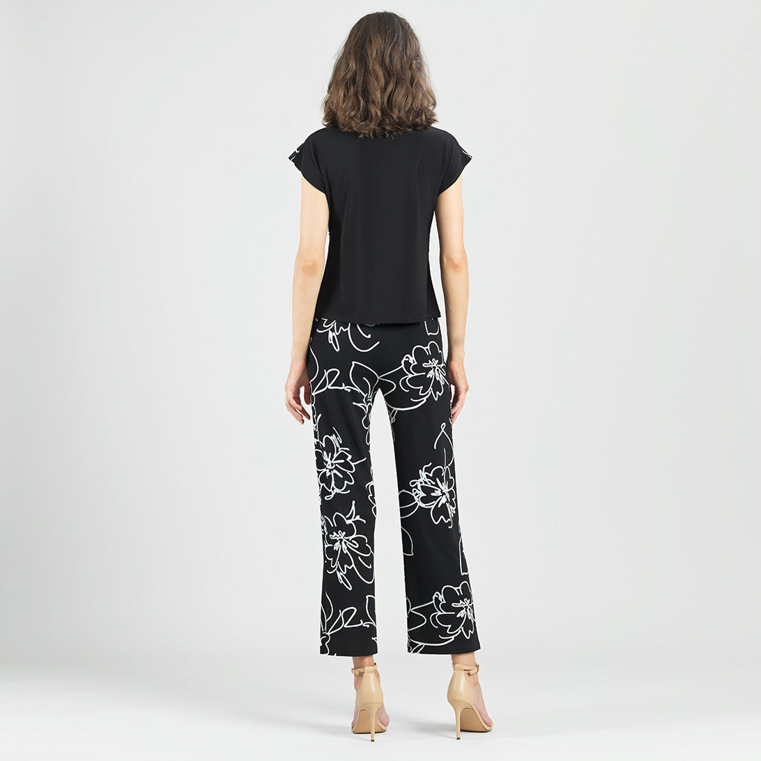 Clara Sunwoo Signature - Crepe Knit - Drape Neck Loop Front Top - Blossom Sketch - Final Sale