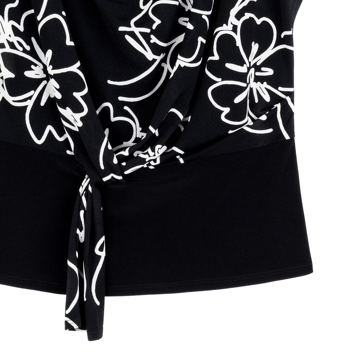 Clara Sunwoo Signature - Crepe Knit - Drape Neck Loop Front Top - Blossom Sketch - Final Sale