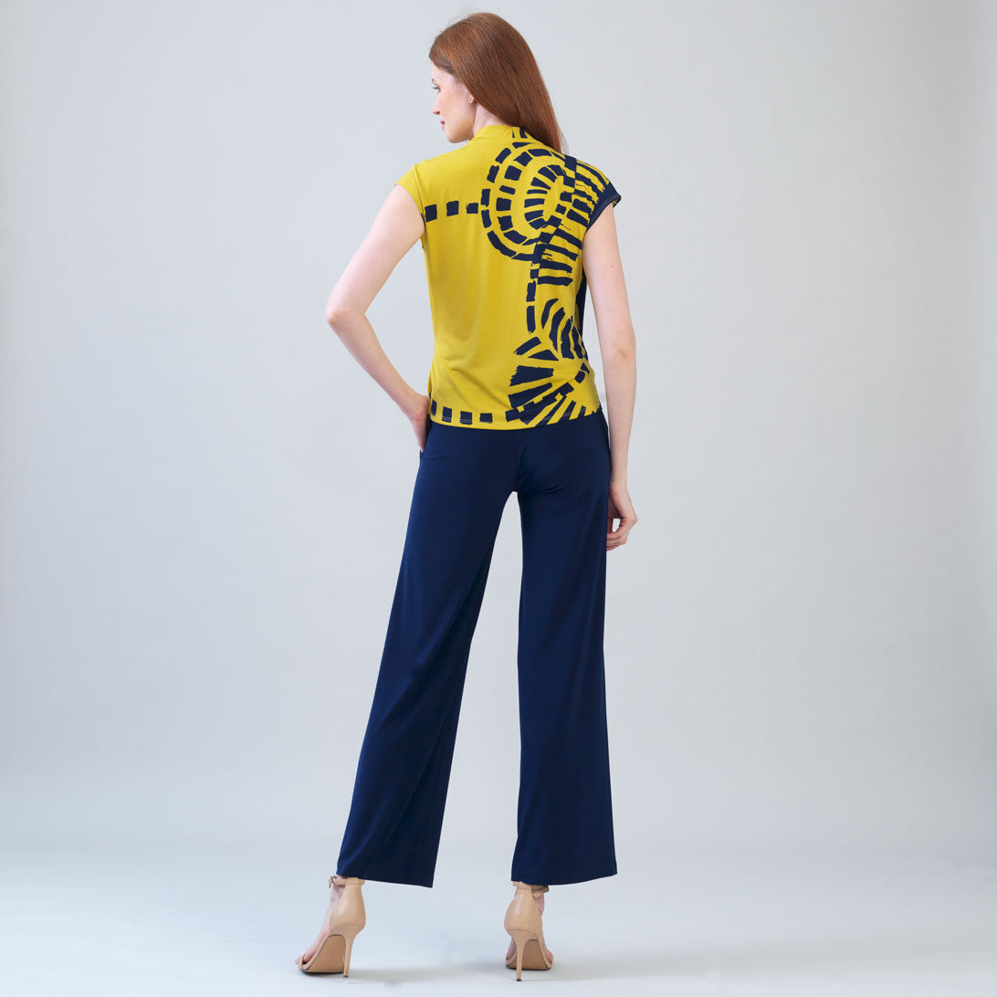 Clara Sunwoo Trending - Crossover Faux Wrap Top - Track Line - Final Sale