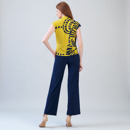Clara Sunwoo Trending - Crossover Faux Wrap Top - Track Line - Final Sale