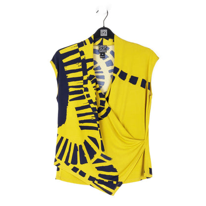 Clara Sunwoo Trending - Crossover Faux Wrap Top - Track Line - Final Sale