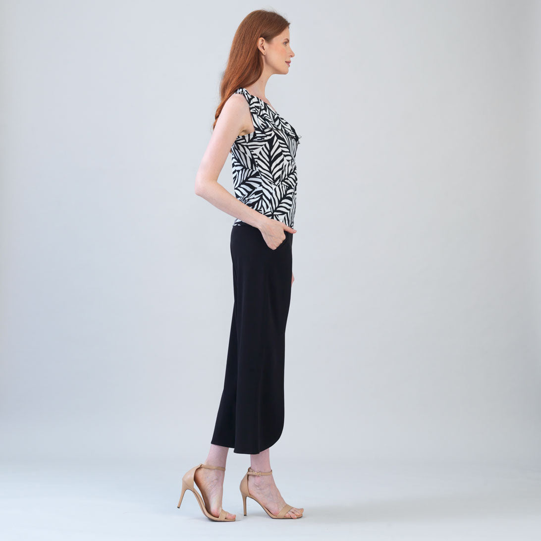 Clara Sunwoo Quality - Ribbon One Shoulder Ruffle Neckline Top - Leaf Stripe - Final Sale!