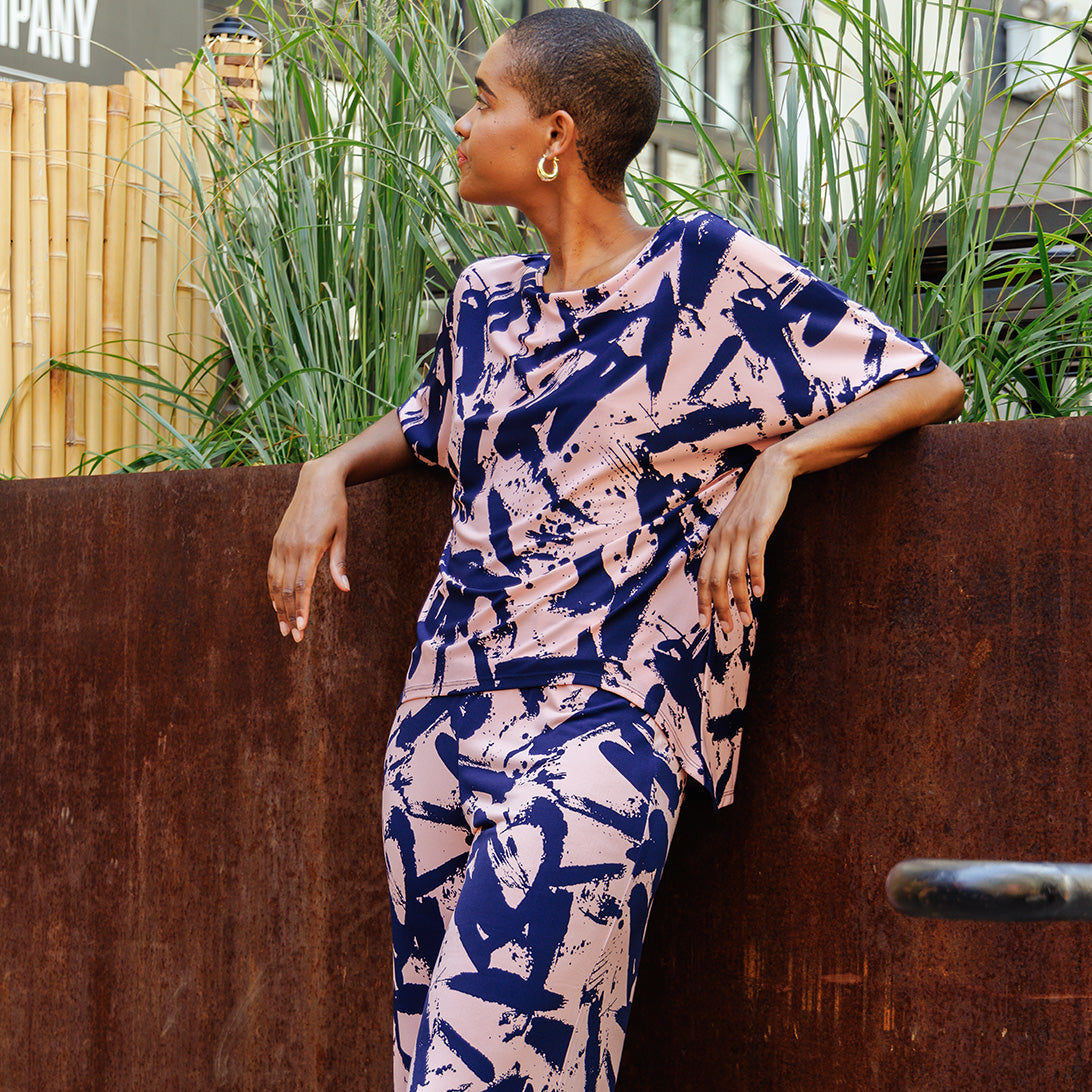 Clara Sunwoo Recommended - Loose Cut Hi-Low Top - Splash Stroke - Final Sale!