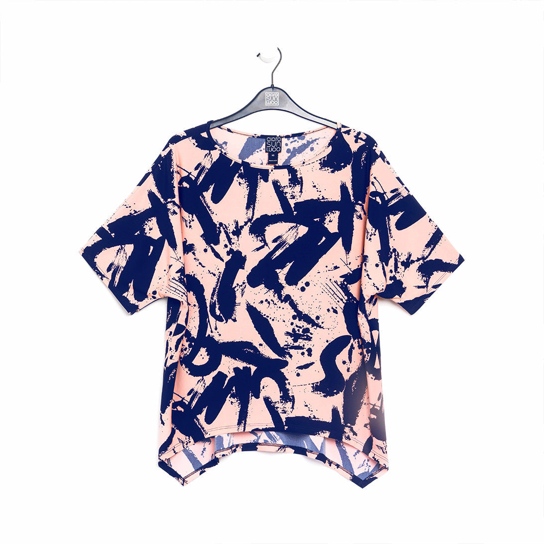 Clara Sunwoo Recommended - Loose Cut Hi-Low Top - Splash Stroke - Final Sale!