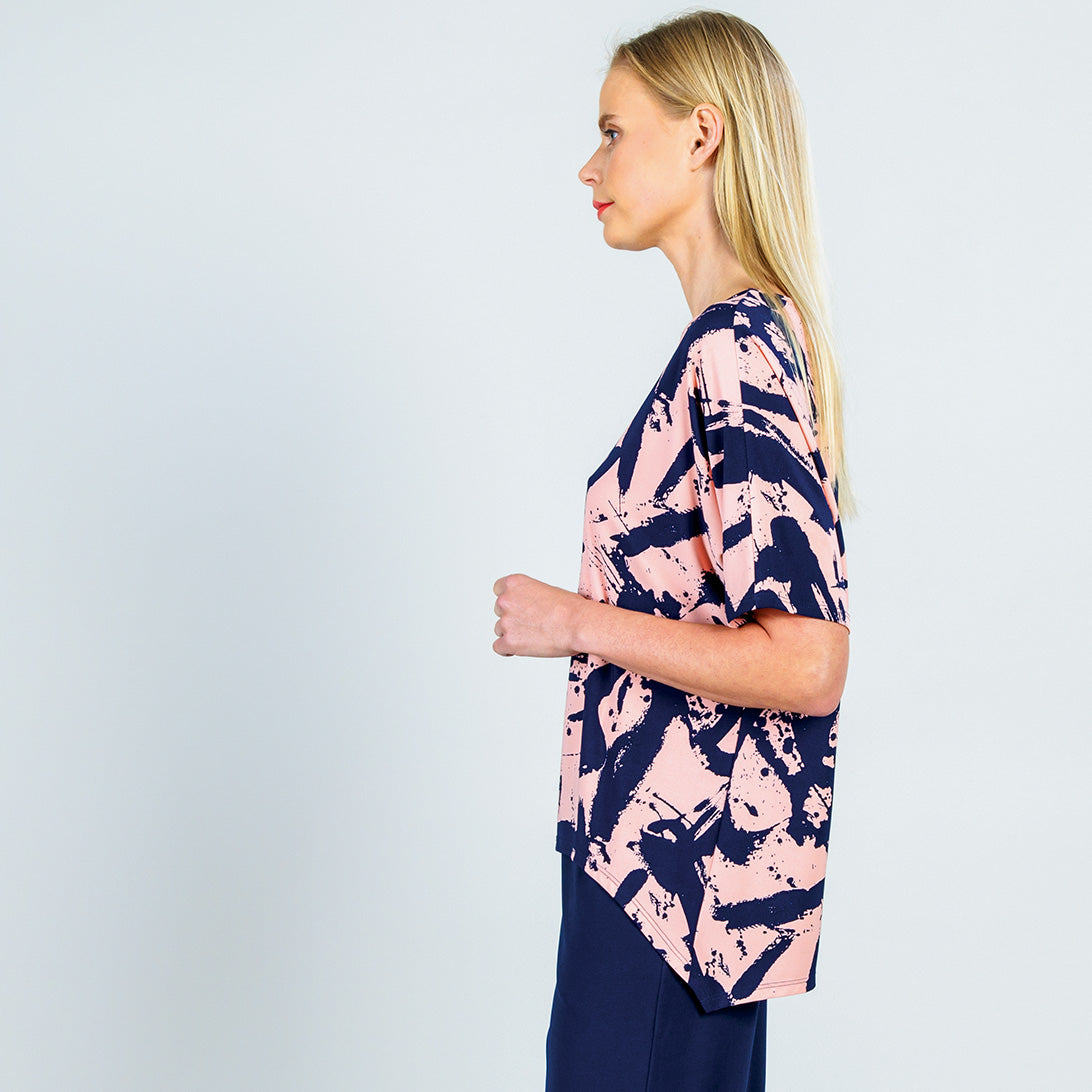Clara Sunwoo Recommended - Loose Cut Hi-Low Top - Splash Stroke - Final Sale!