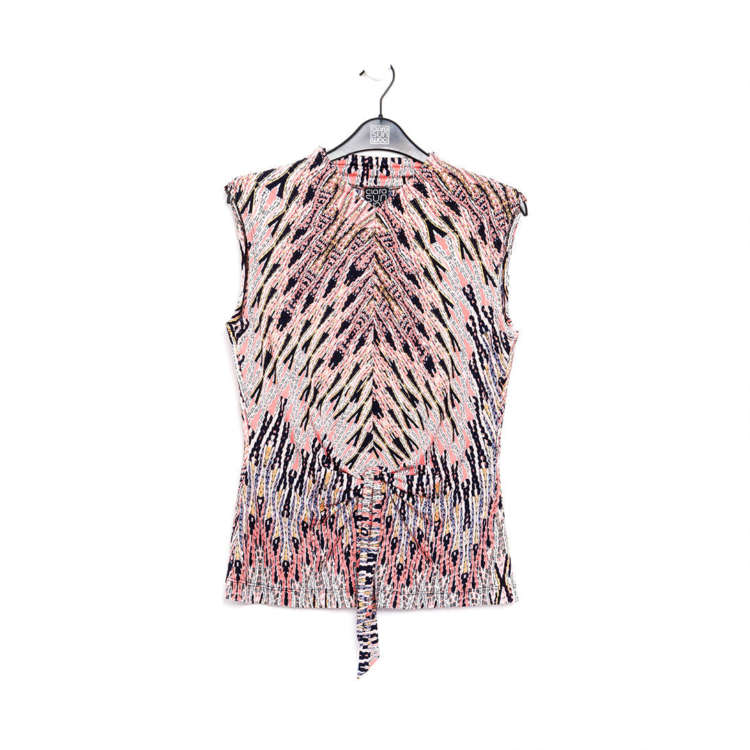 Clara Sunwoo Featured - Sleeveless Center Front Tie Top - Boho Weave - Final Sale!
