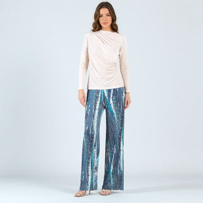 Clara Sunwoo Best Price - Peach Knit - Ruched Drape Top - Peach - Final Sale!