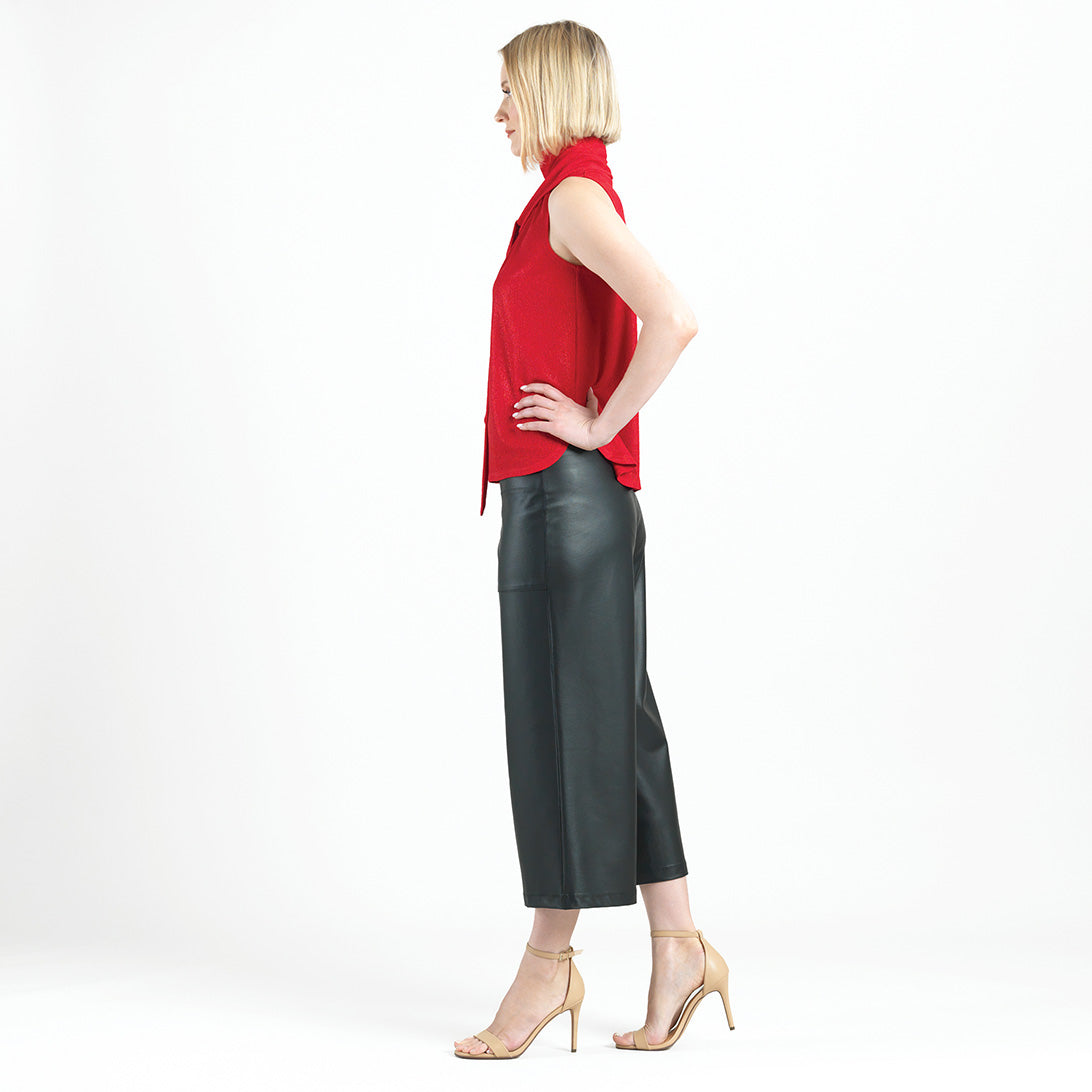 Clara Sunwoo Smart Buy - Glimmer Speck - Mock Neck-Tie Detail Top - Red - Final Sale!