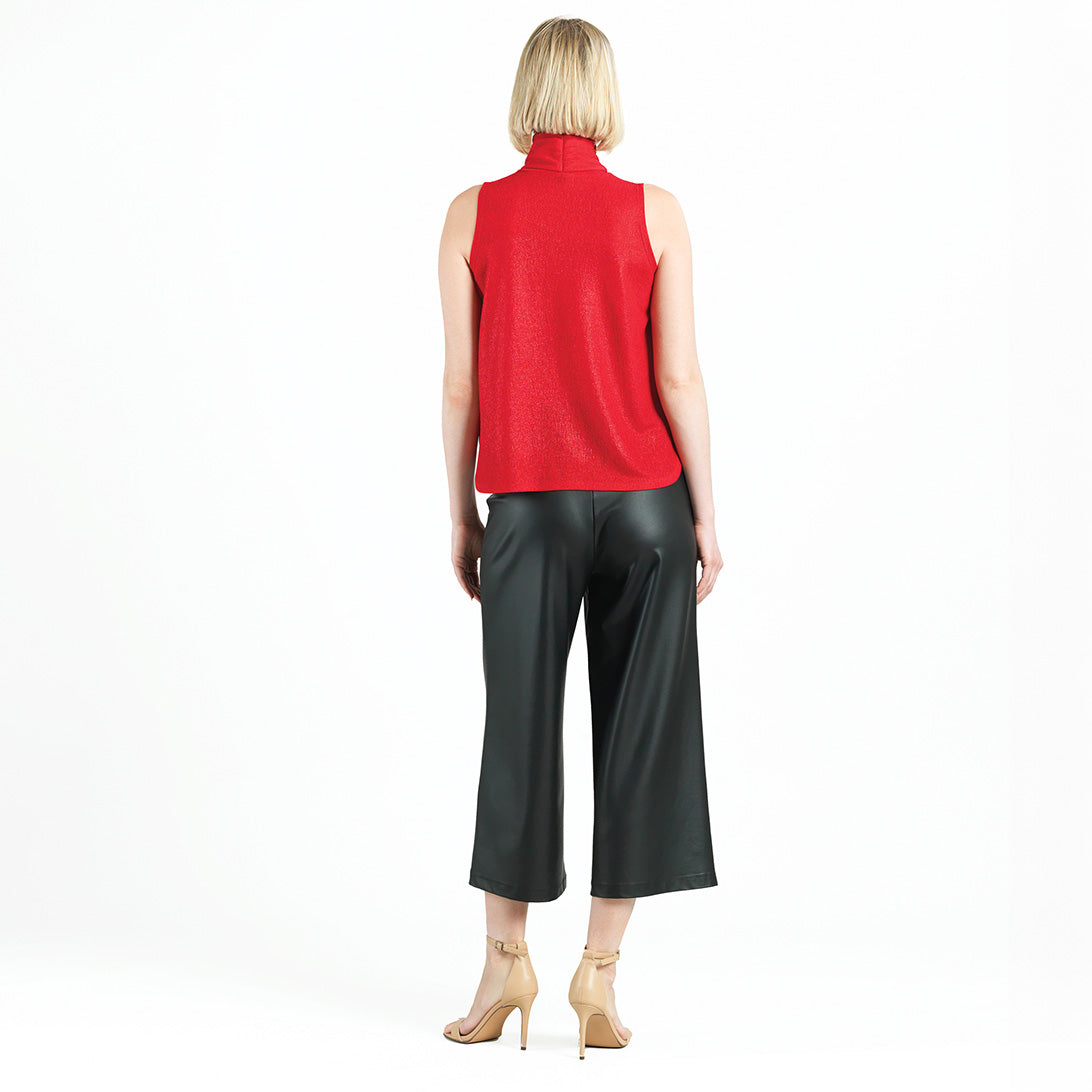 Clara Sunwoo Smart Buy - Glimmer Speck - Mock Neck-Tie Detail Top - Red - Final Sale!