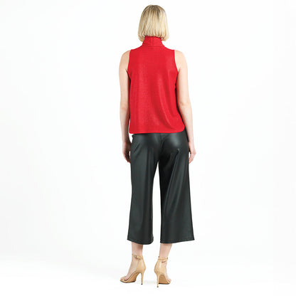 Clara Sunwoo Smart Buy - Glimmer Speck - Mock Neck-Tie Detail Top - Red - Final Sale!