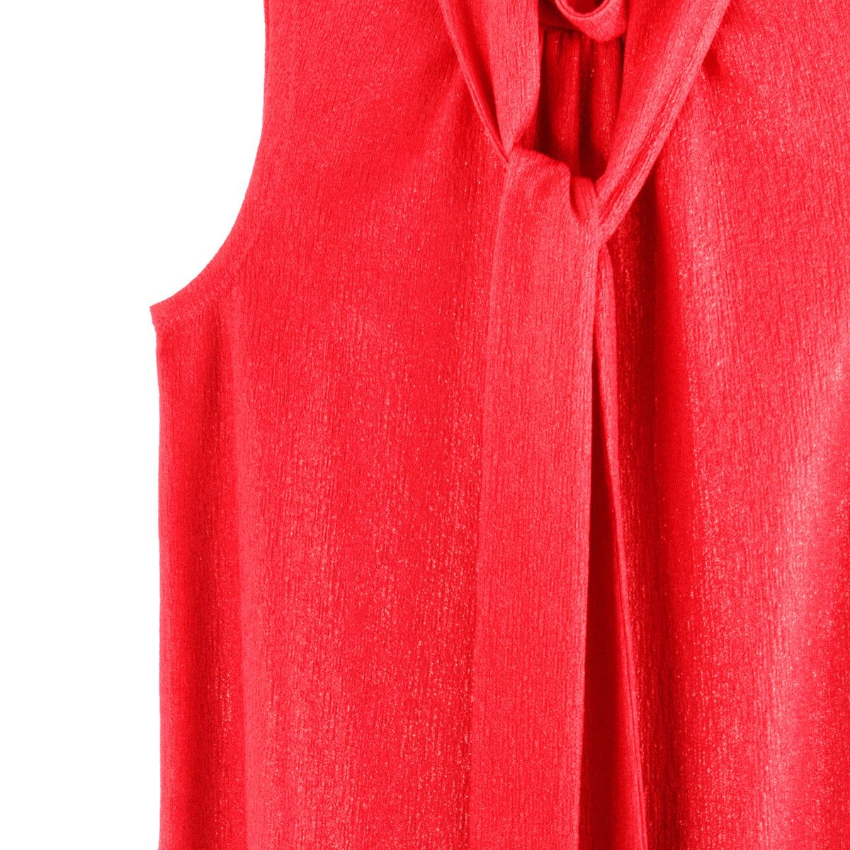 Clara Sunwoo Smart Buy - Glimmer Speck - Mock Neck-Tie Detail Top - Red - Final Sale!
