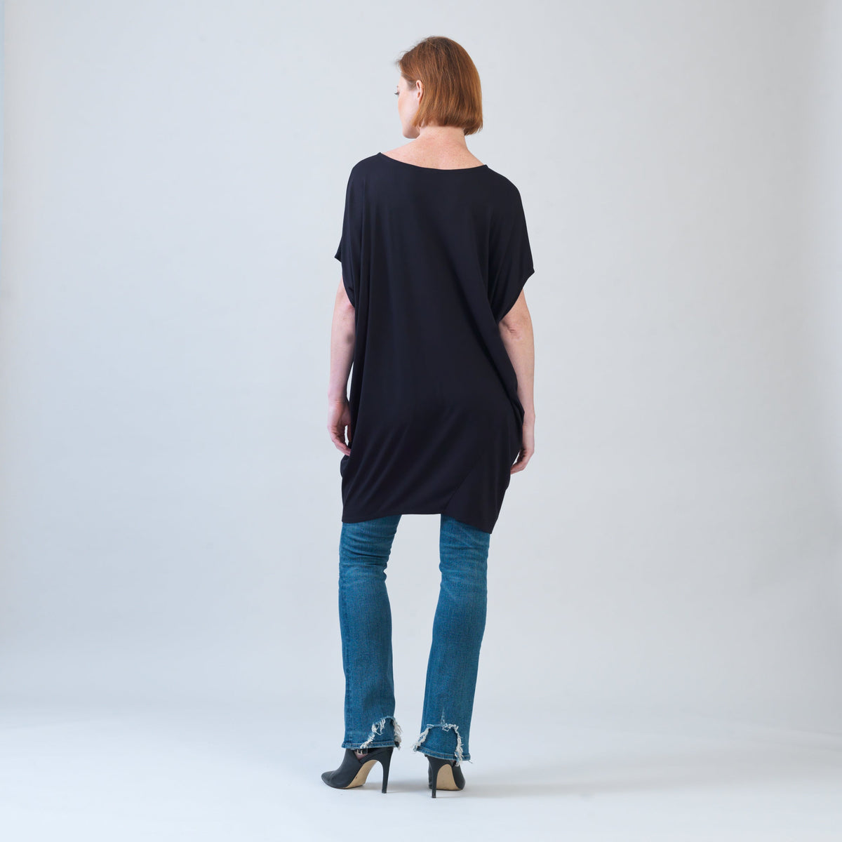 Clara Sunwoo Special Offer - Rayon-Ponte Knit - Architectural Pocket Tunic - Black - Final Sale!
