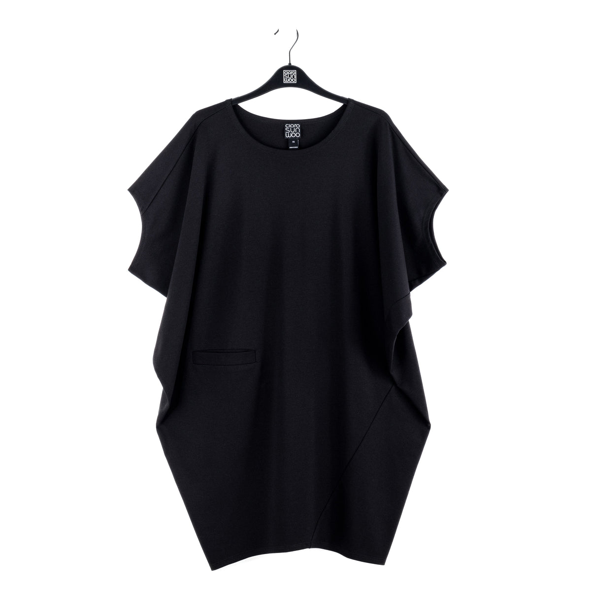 Clara Sunwoo Special Offer - Rayon-Ponte Knit - Architectural Pocket Tunic - Black - Final Sale!
