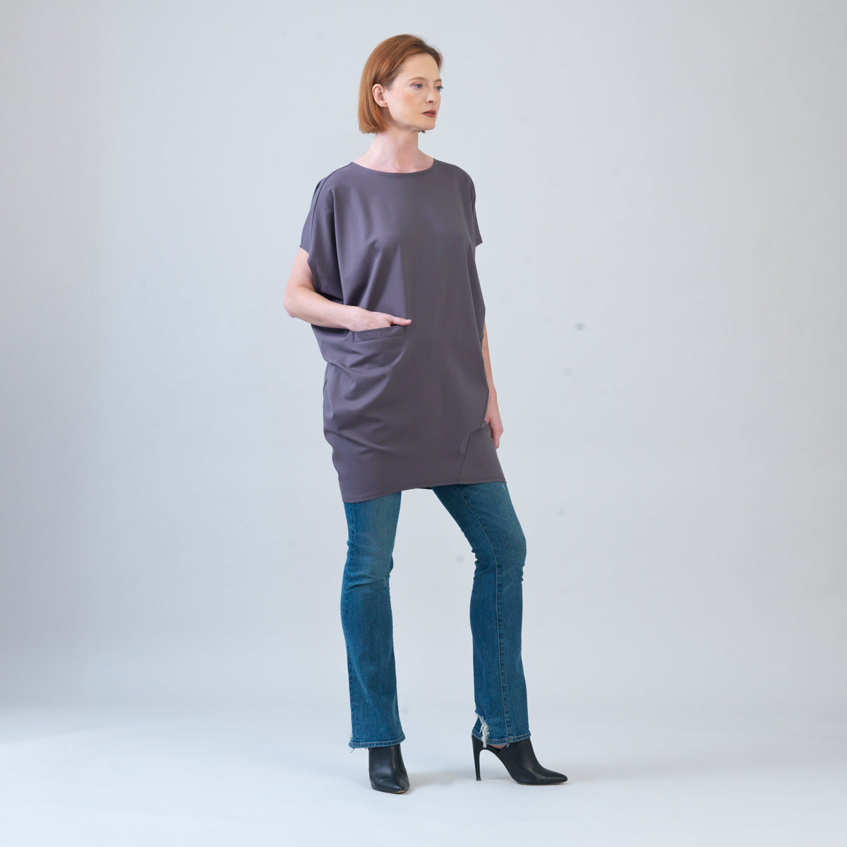 Clara Sunwoo Deals - Rayon-Ponte Knit - Architectural Pocket Tunic - Mocha - Final Sale!