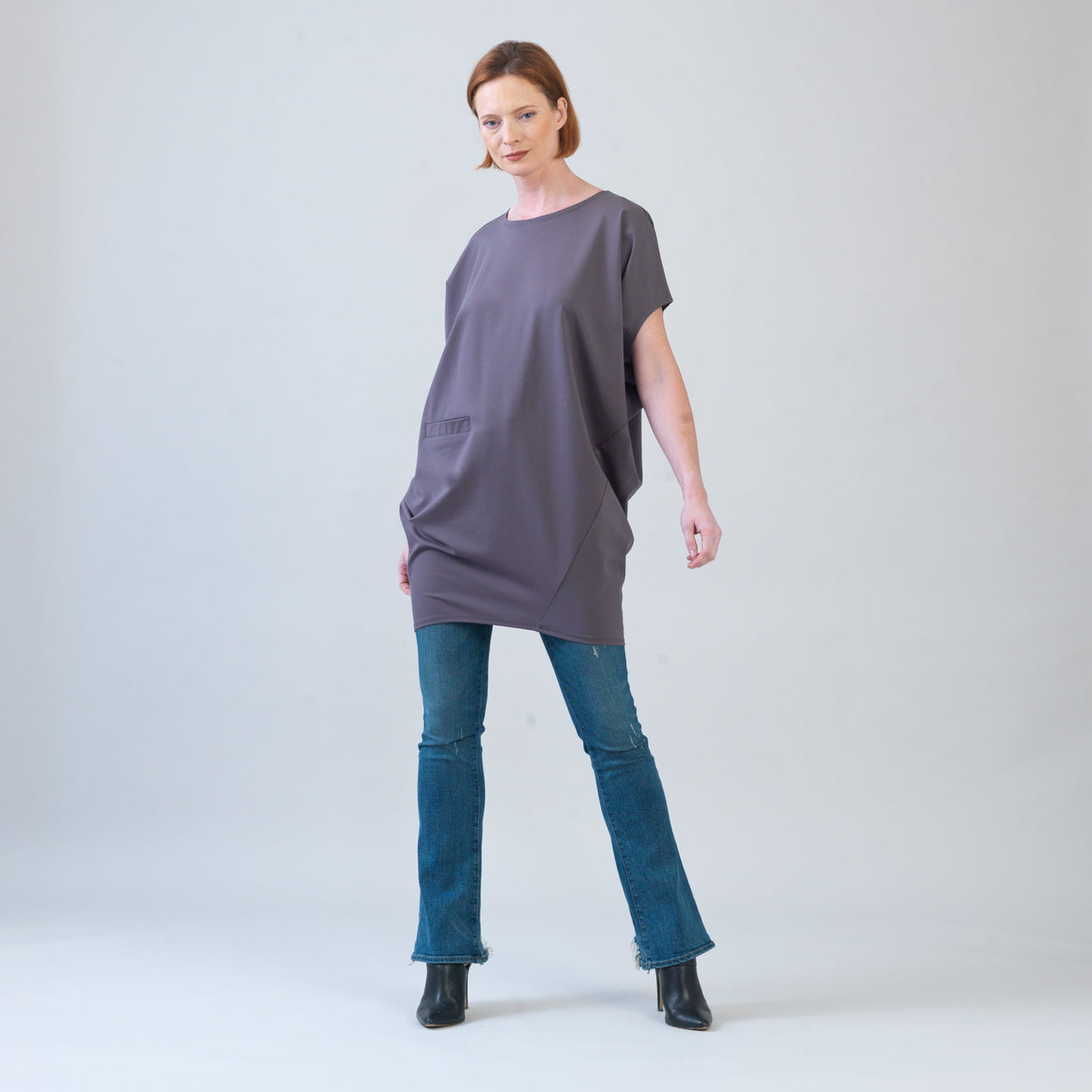 Clara Sunwoo Deals - Rayon-Ponte Knit - Architectural Pocket Tunic - Mocha - Final Sale!