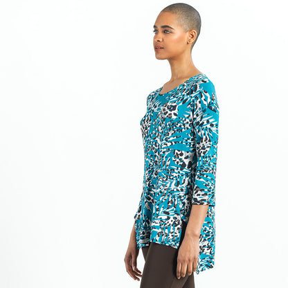 Clara Sunwoo Sale - Butter Knit - Parachute Hem Tunic - Animal Palm - Final Sale!