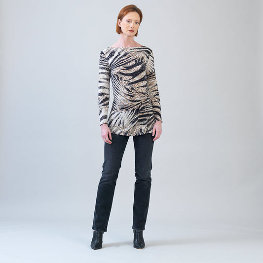 Clara Sunwoo Trusted - Side Twist Tunic - Striped Zebra - Final Sale!