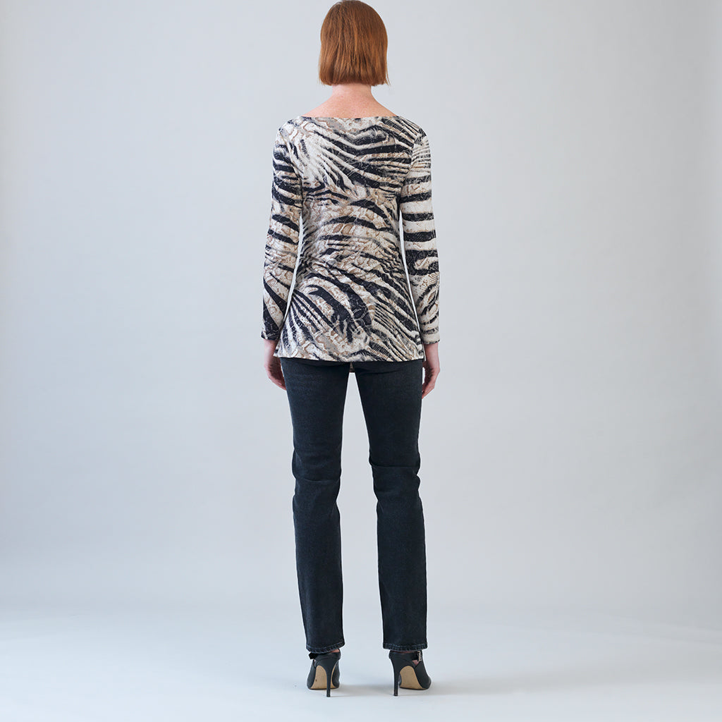 Clara Sunwoo Trusted - Side Twist Tunic - Striped Zebra - Final Sale!