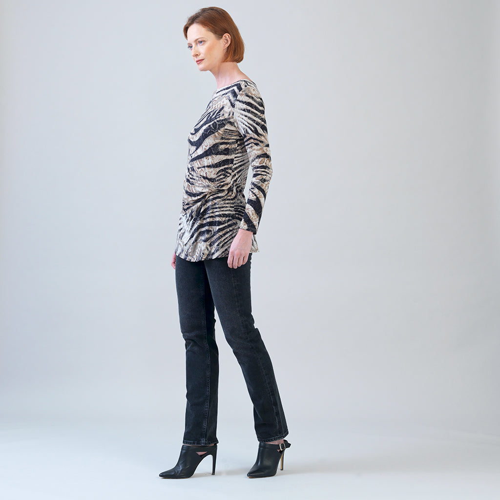 Clara Sunwoo Trusted - Side Twist Tunic - Striped Zebra - Final Sale!