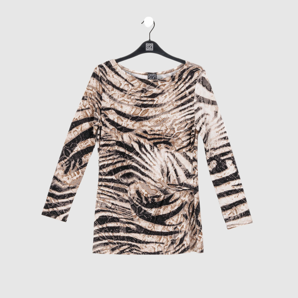 Clara Sunwoo Trusted - Side Twist Tunic - Striped Zebra - Final Sale!