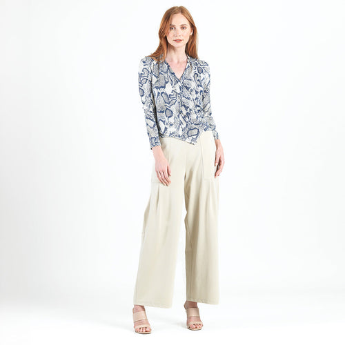 Clara Sunwoo Best Price - Butter Knit - Long Sleeve Crossover Faux Wrap Top - Python Scale - Final Sale!