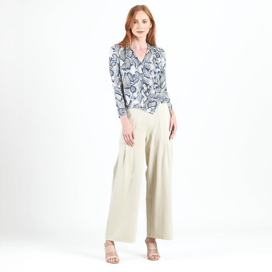 Clara Sunwoo Best Price - Butter Knit - Long Sleeve Crossover Faux Wrap Top - Python Scale - Final Sale!