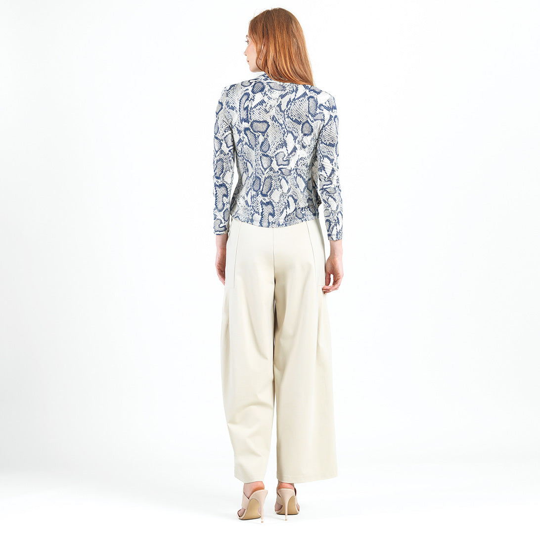 Clara Sunwoo Best Price - Butter Knit - Long Sleeve Crossover Faux Wrap Top - Python Scale - Final Sale!