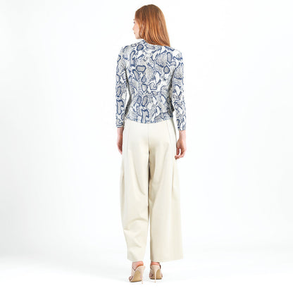 Clara Sunwoo Best Price - Butter Knit - Long Sleeve Crossover Faux Wrap Top - Python Scale - Final Sale!