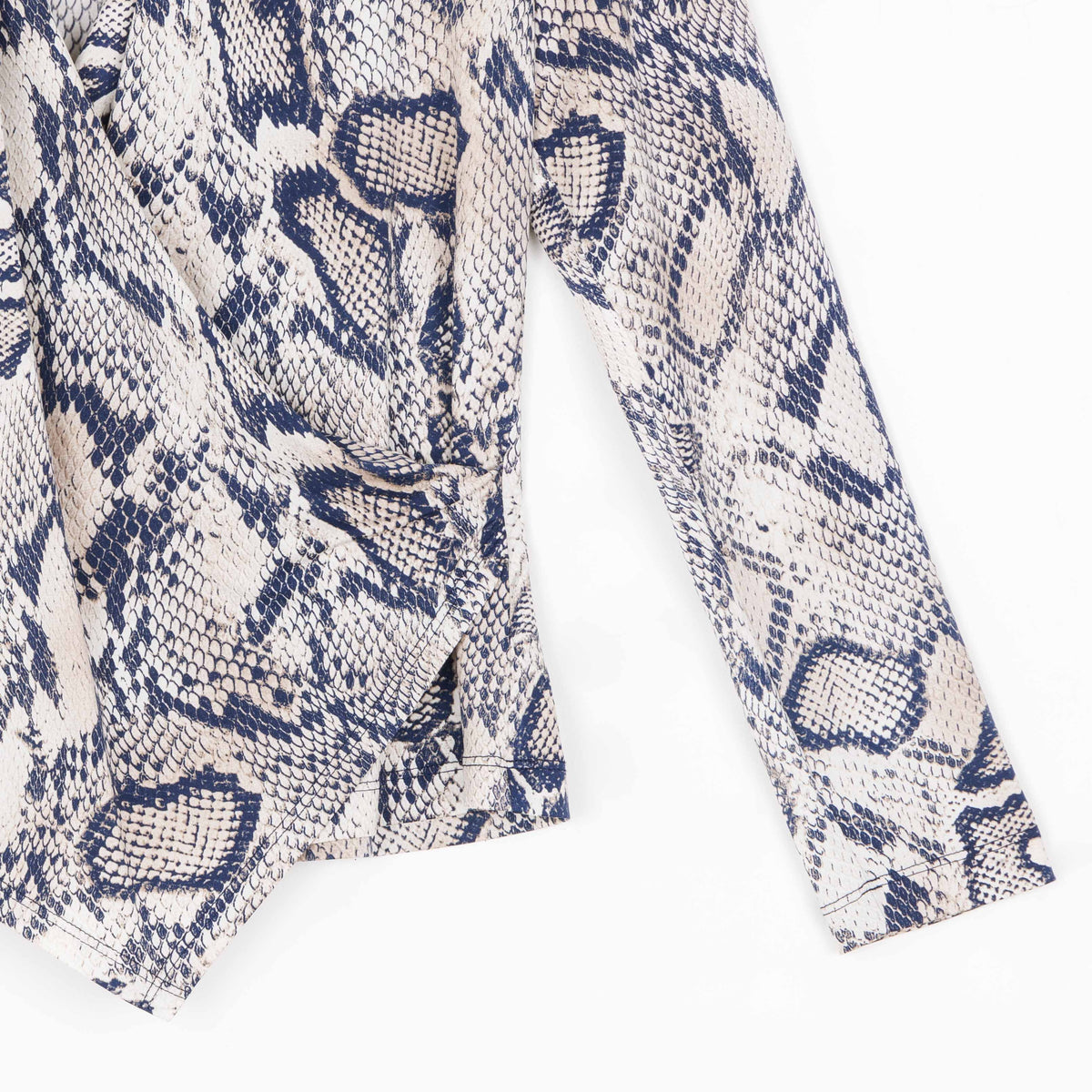 Clara Sunwoo Best Price - Butter Knit - Long Sleeve Crossover Faux Wrap Top - Python Scale - Final Sale!