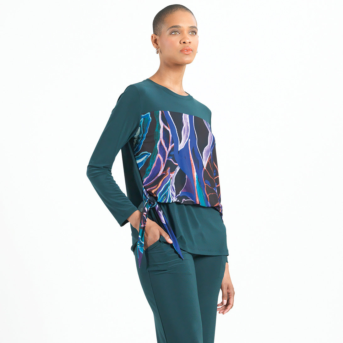 Clara Sunwoo Smart Buy - Blouson Overlay Side Tie Detail Top - Petal Sketch - Final Sale!