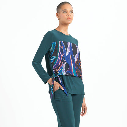 Clara Sunwoo Smart Buy - Blouson Overlay Side Tie Detail Top - Petal Sketch - Final Sale!