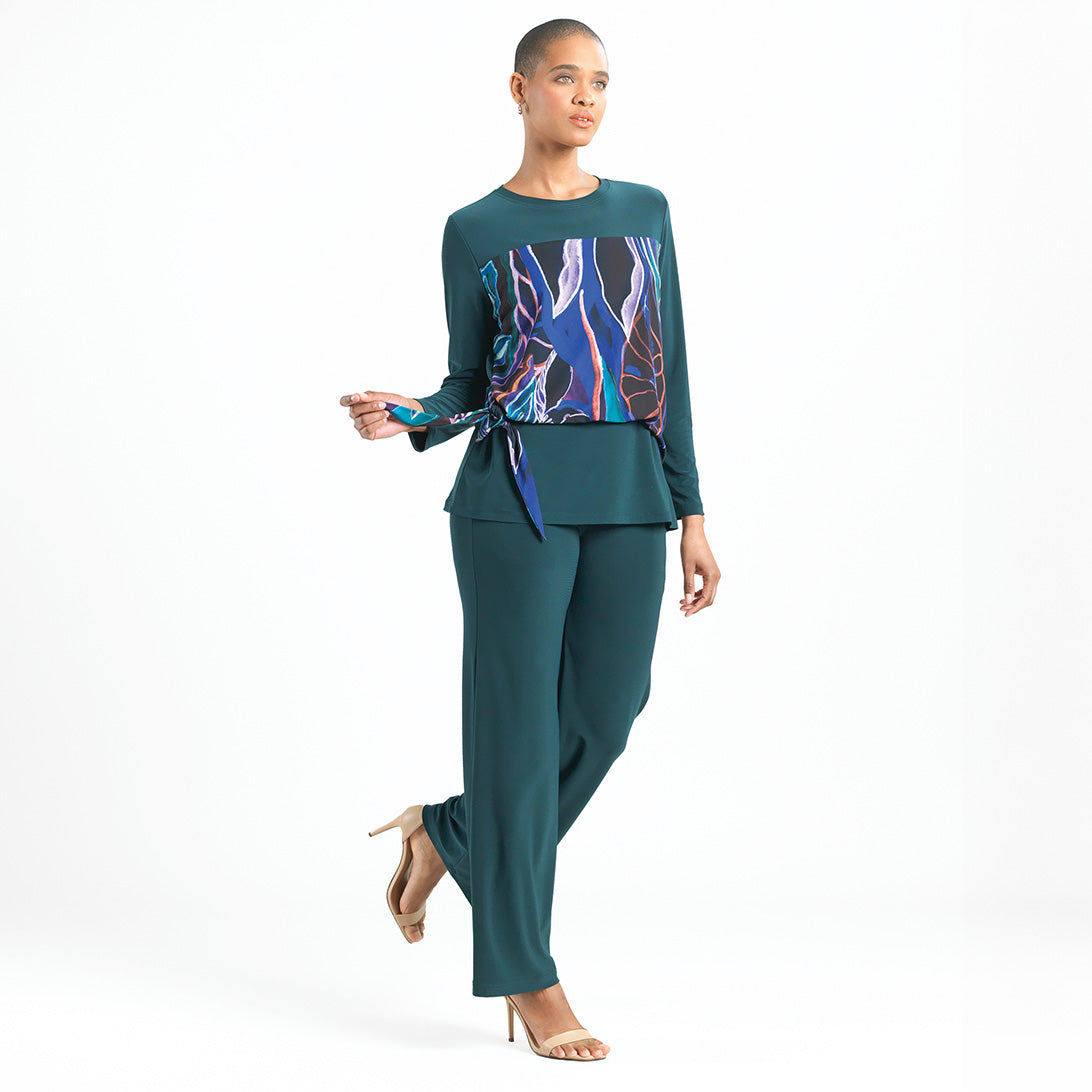 Clara Sunwoo Smart Buy - Blouson Overlay Side Tie Detail Top - Petal Sketch - Final Sale!