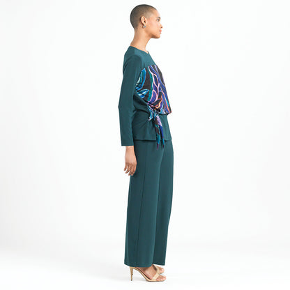 Clara Sunwoo Smart Buy - Blouson Overlay Side Tie Detail Top - Petal Sketch - Final Sale!