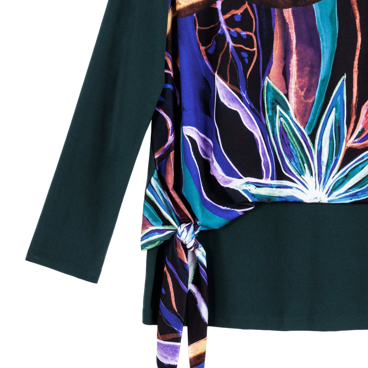 Clara Sunwoo Smart Buy - Blouson Overlay Side Tie Detail Top - Petal Sketch - Final Sale!