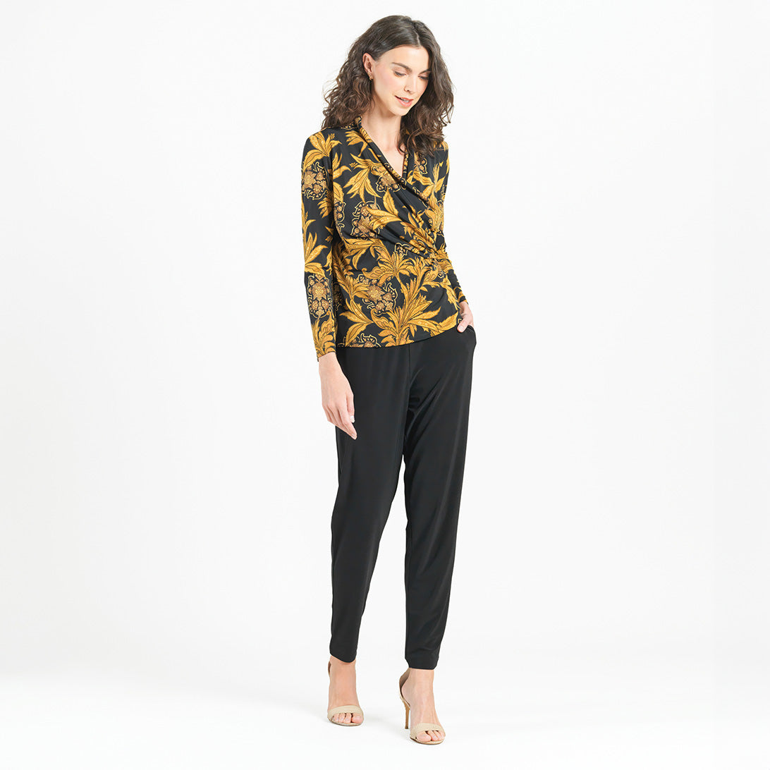 Clara Sunwoo Essential - V-Neck Draped Pleat Top - Baroque Paisley - Final Sale!